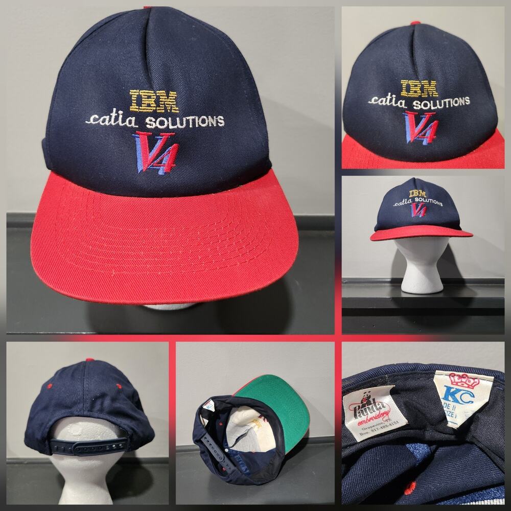 VTG 90s IBM Catia V4 Computer Tech Technology Software 1990s Snapback Hat Cap